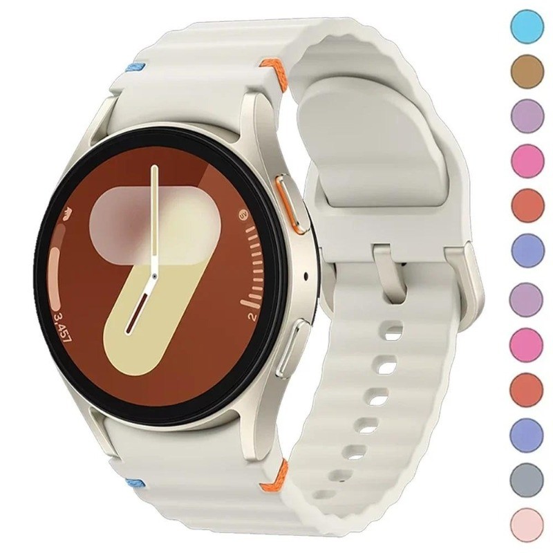 Pulseira De Silicone Original Para Samsung Galaxy Watch 7 FE 6 4 Clássico 5 pro 44mm 40mm 43mm 47mm 45mm Esportiva Watch6 7 Cinta