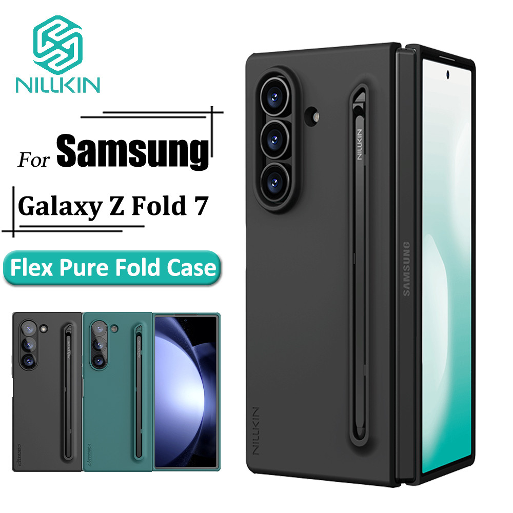 Nillkin Flex Pure Fold Case Para Samsung Galaxy Z Fold7/7 Com Suporte Caneta Capa Protetora Anti-Queda (Versão S Pen)