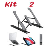 Kit 2 suporte portátil dobrável ajustável para laptop tablet jorge