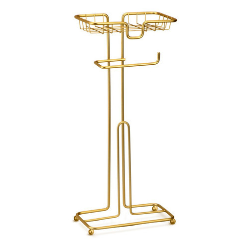 Porta Papel Higiênico Dispenser Porta Celular Banheiro Dourado