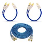 Kit 1 Cabo Rca 5 M + 2 Y Dupla Blindagem Cobre Techone
