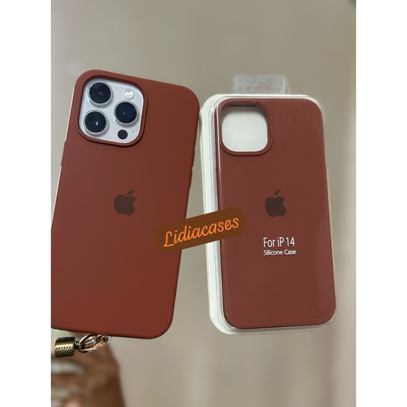 Case capinha cor marrom Premium cor unica Apple"silicone case aveludada dentro iPhone 5SE 11 12 13 14 15 ao 16 PRO MAX