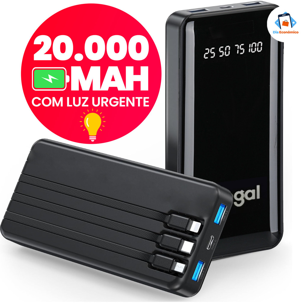 Carregador Portátil Power Bank Favo de Mel Bateria Externa 10000mah 20000mah