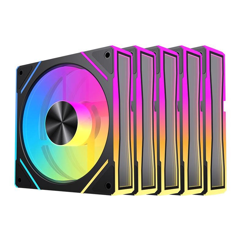 Kit Ventoinhas Acegeek Silverline, ARGB, 5x120mm, Preto, AG-SILVERLINE5X1-BK