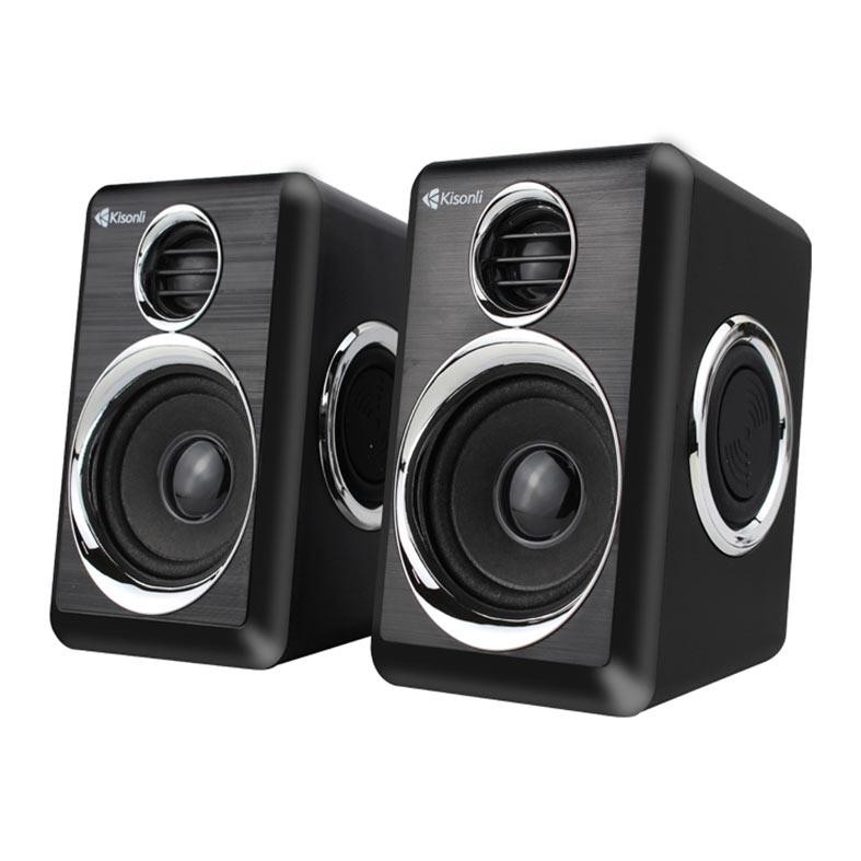 Caixa de Som Kisonli Vibebolt T005, 6W, USB, Preto e Prata, VBT-T005-BL14