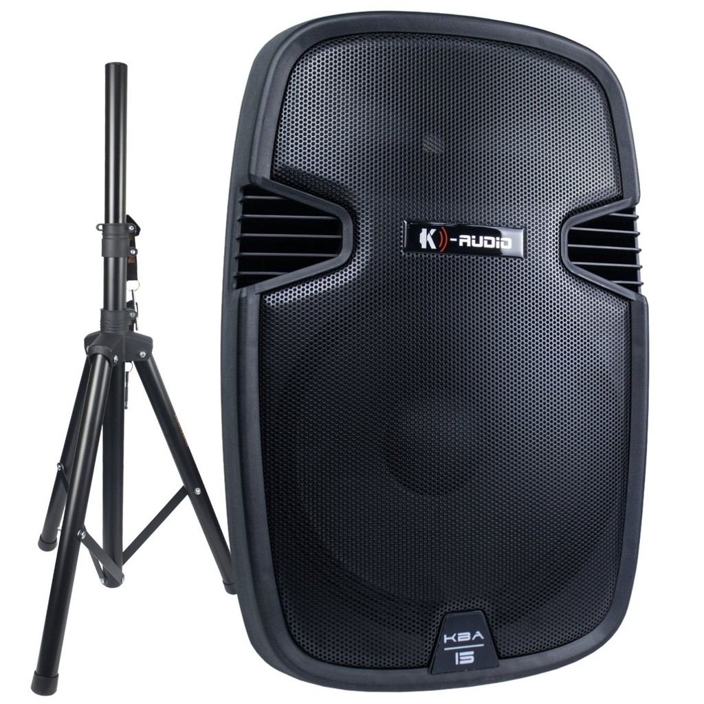 Kit Caixa Ativa K-Audio 15 Kadosh Kba15 Bluetooth Usb 350w Rms + Tripé