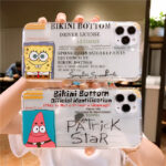 Capinha 11/12/13/14/15/16Pro max Capa macia transparente Patrick Estrela & Bob Esponja Casal Capa de telefone Proteção d