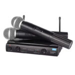 Microfone Sem Fio Duplo VHF Profissional Dinâmico Onistek ON-MC806