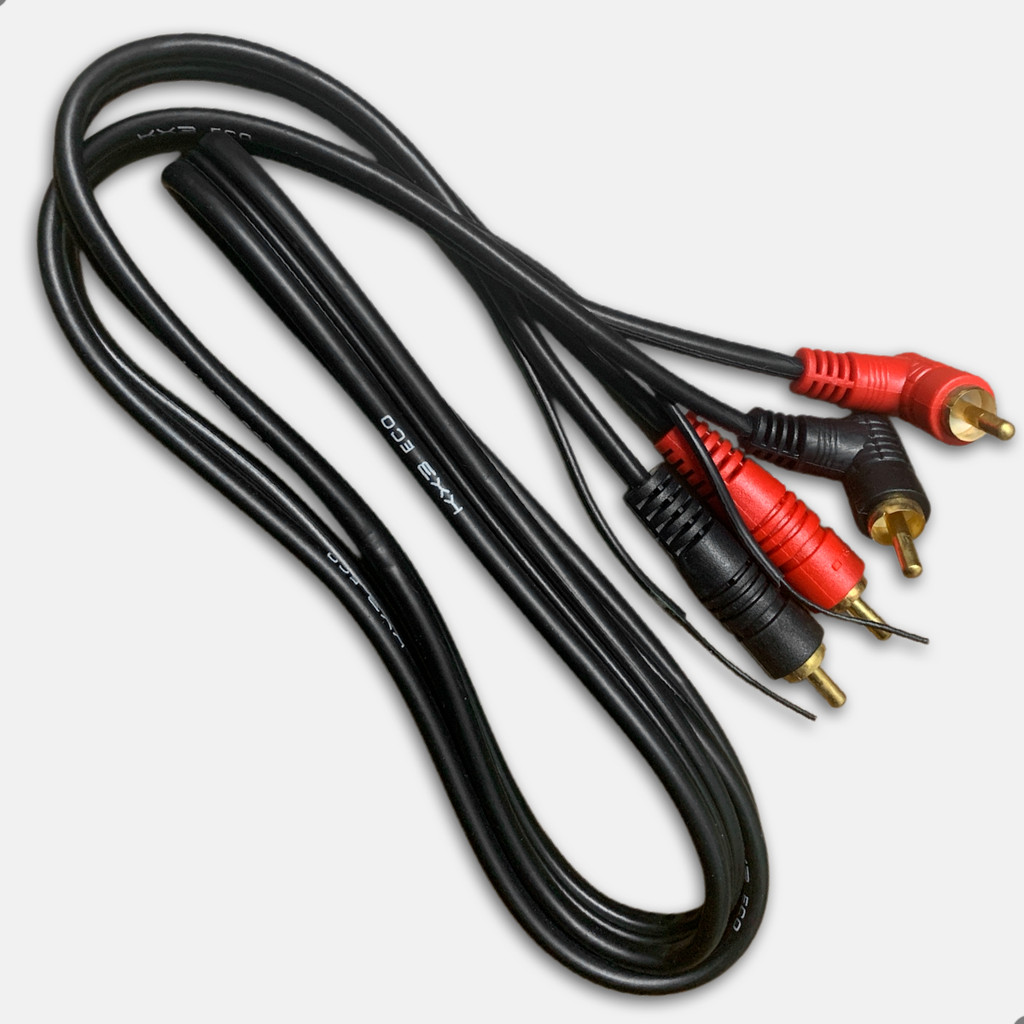 Cabo RCA TechOne 1 Metro 4mm Cabo Emborrachado Preto Som Automotivo