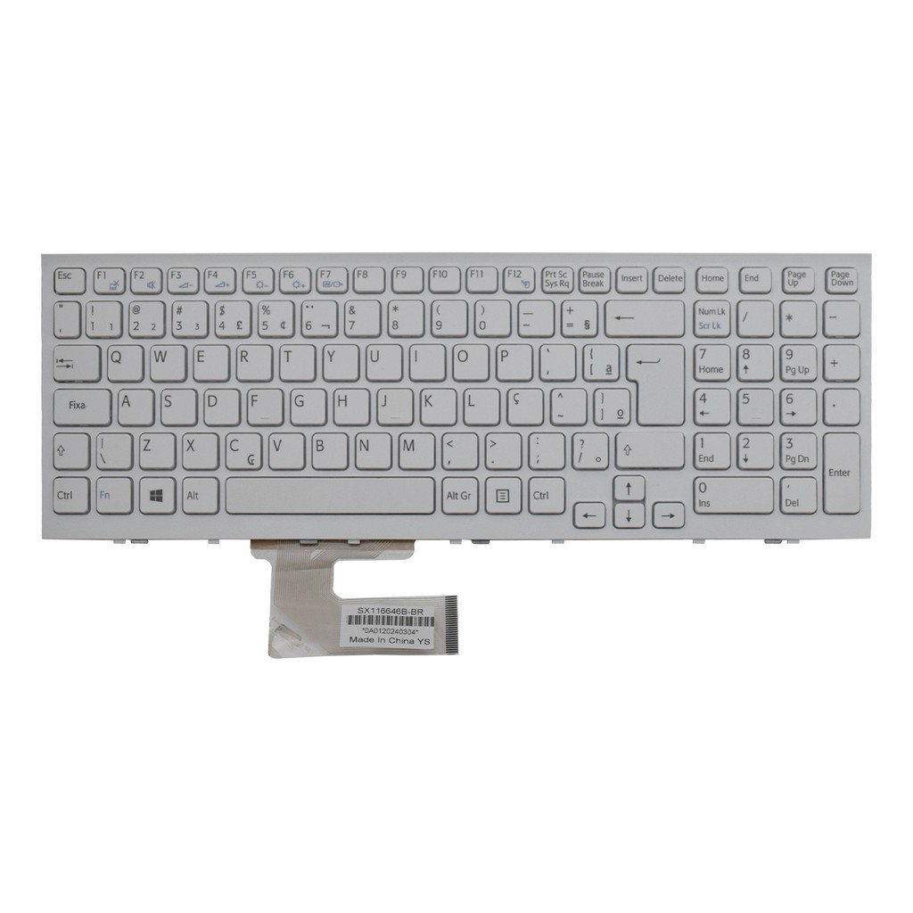 Teclado para Notebook Sony Vaio Part Number AENE7U00020 | Branco ABNT2