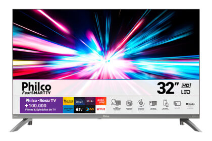 Smart Tv Philco 32" HD LED ROKU TV Bivolt Alexa P32CRA