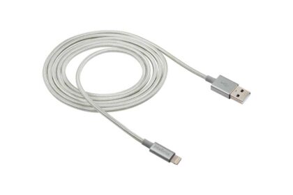 Cabo USB-A para Lightning de 1,5m em Nylon Branco EUAL 15NB Intelbras