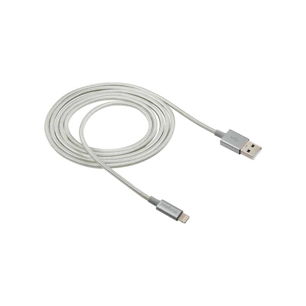 Cabo USB-A para Lightning de 1,5m em Nylon Branco EUAL 15NB Intelbras