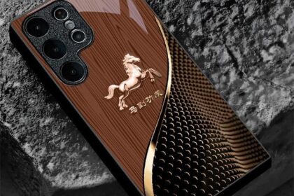 Grão De Madeira Tigre Cavalo design Caso De Telefone Vidro Para Samsung Galaxy S20 S21 S22 S23 S24 S25 Ultra Plus S23FE