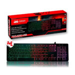 Teclado Mecânico USB Plug e Play com LED Retroiluminado 107 Teclas Compatível com Windows Mac Linux