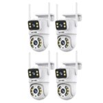 Kit 4 Câmera De Segurança a Prova de água Lente Dupla APP YOOSEE IP66 Camera IP WiFi 360 Cor Branco