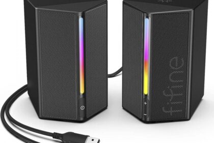 Caixa De Som Gamer Fifine A20, Estéreo, RGB, USB/3,5, Preto