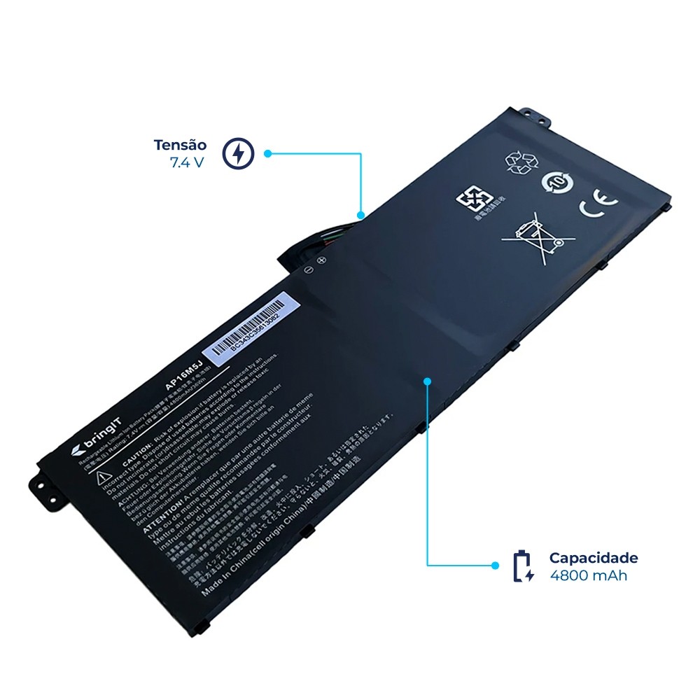 Bateria para Notebook Acer AC14B3K | 4800 mAh 7.4 V