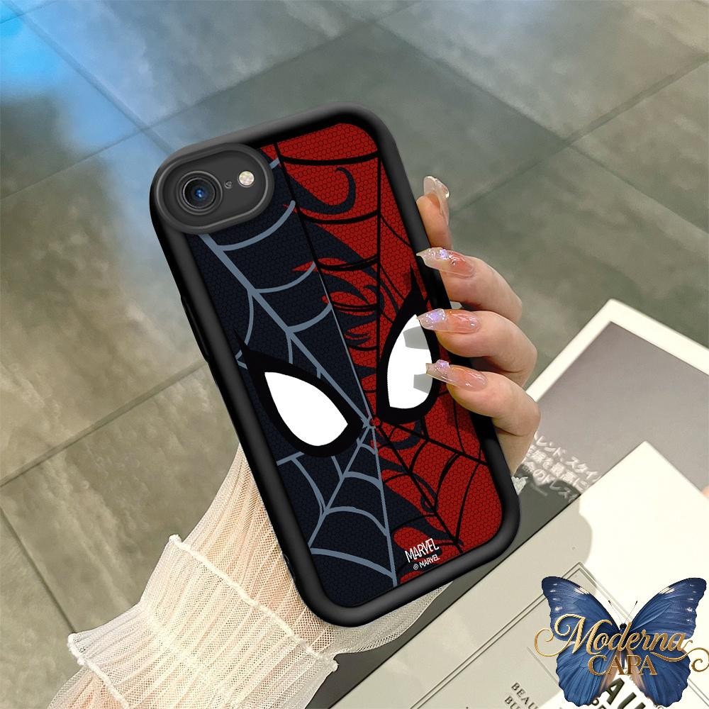 Capa Para iPhone 7 8 SE 2020 2022 Capinha De Celular Spiderman Macio Normal Preto Silicone Dupla 5115 TYB