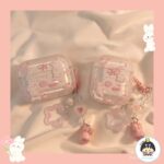 Bonito Coelho Estrela Sino Pingente Capa De Fone De Ouvido Para Airpods 1 2 3 4 Pro 2o Anti-Queda