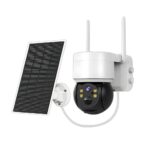 Câmera Solar PTZ Q6 Wi-Fi 1080P Bateria 4600mAh Visão Noturna Áudio Bidirecional IP65