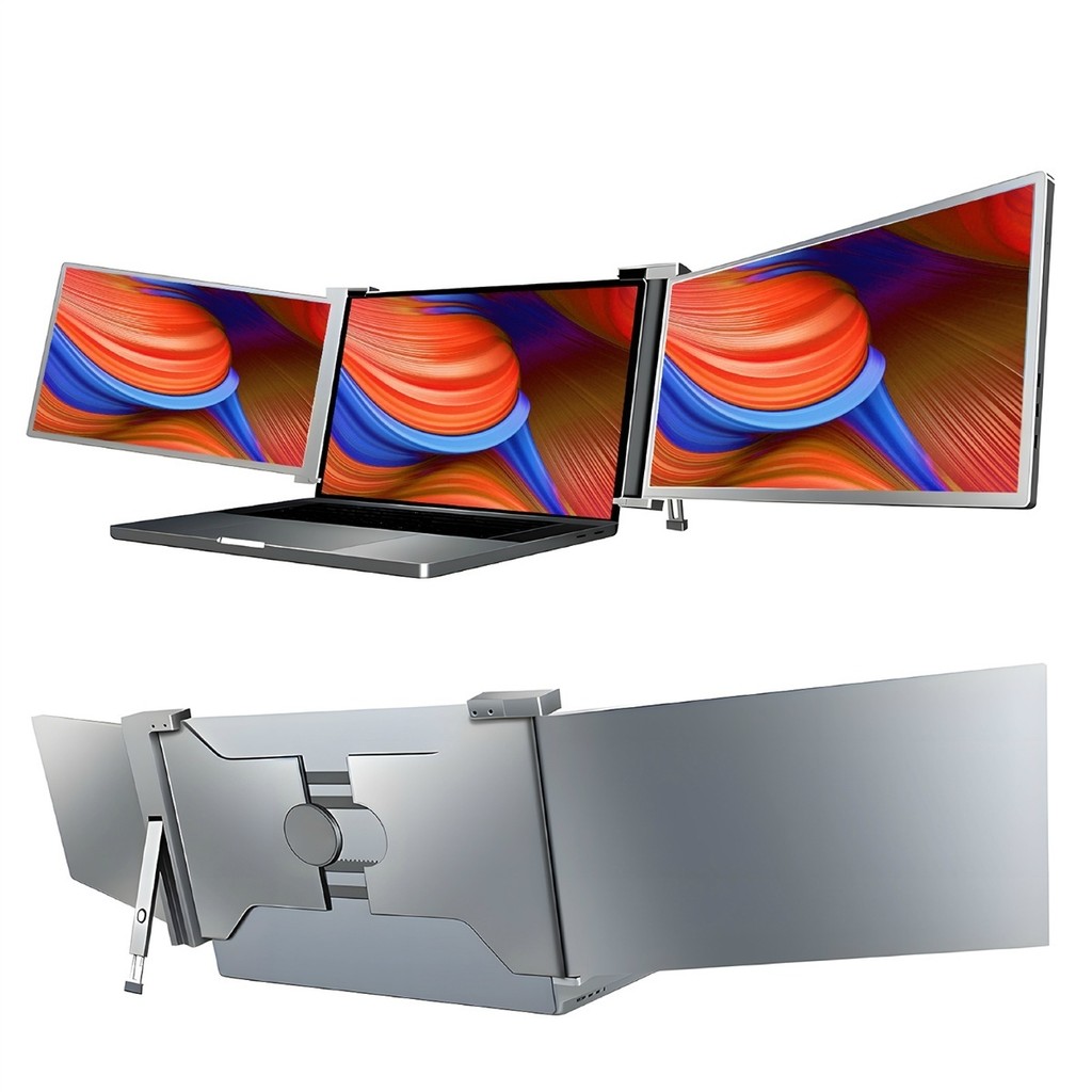 Monitor Triplo Portátil para Notebook 16:9 1080p IPS – Extensor de Tela Leve e Compacto