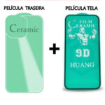 Kit 2em1 Película Traseira + Película Tela Cerâmica Para iPhone 11 12 13 14 15 16 Pro Max