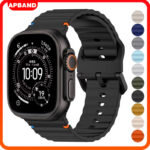 Pulseira De Silicone Para Relógio Iwatch Apple Watch Ultra 3 2 49 40 44 41 45 42 46 38mm Series 11 10 9 8 7 SE 3 6 5