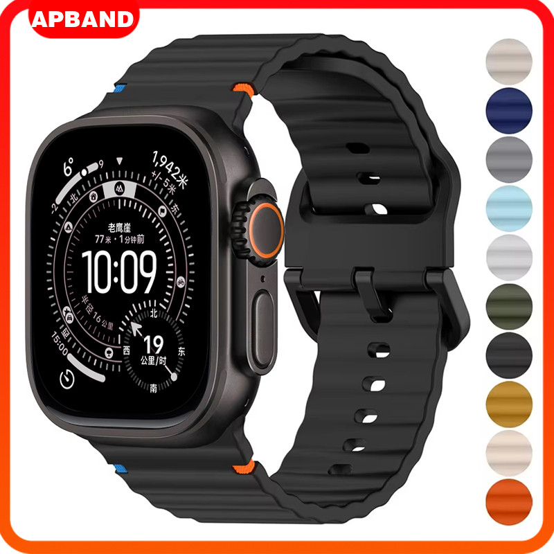 Pulseira De Silicone Para Relógio Iwatch Apple Watch Ultra 3 2 49 40 44 41 45 42 46 38mm Series 11 10 9 8 7 SE 3 6 5