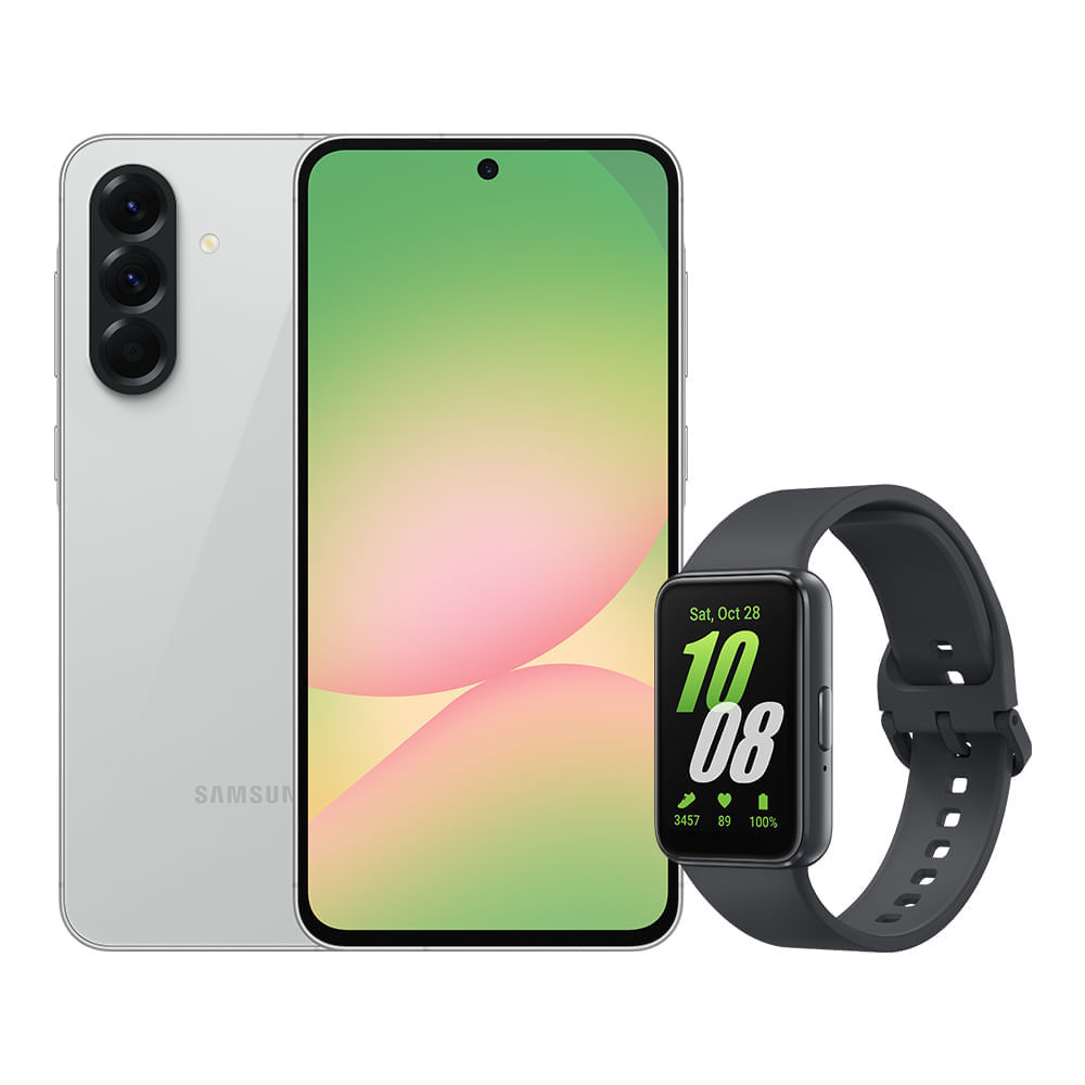 A56 5G (256GB) - Cinza + Galaxy Fit3 - Grafite